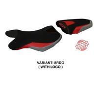 Tappezzeria Italia Rivestimento sella compatibile Suzuki GSR 750 (10-17) modello Siena special color CON LOGO 8RDG (rosso-grigio)