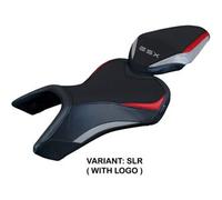Tappezzeria Italia Rivestimento sella compatibile Suzuki GSX 8S / 8R (23-24) modello Niigata CON LOGO SLR (argento-rosso)