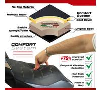 Tappezzeria Italia Rivestimento sella compatibile Suzuki GSX R 1300 Hayabusa (08-20) modello Japan Comfort System Velvet Ultragrip NO LOGO DR (rosso scuro)