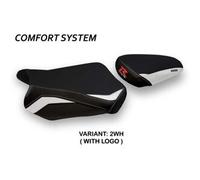 Tappezzeria Italia Rivestimento sella compatibile Suzuki GSX R 600 / 750 (11-20) modello Teheran comfort system 2WH (bianco) CON LOGO