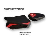 Tappezzeria Italia Rivestimento sella compatibile Suzuki GSX R 600 / 750 (11-20) modello Teheran special color comfort system CON LOGO 6RDG (rosso-grigio)