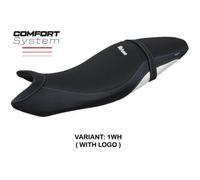 Tappezzeria Italia Rivestimento sella compatibile Suzuki SV 650 (16-24) modello Shibuya Comfort System 1WH (bianco) CON LOGO