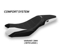 Tappezzeria Italia Rivestimento sella compatibile Triumph Street Triple (13-16) modello Mariposa 1 comfort system 2WH (bianco) CON LOGO