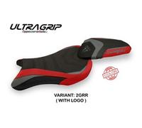 Tappezzeria Italia Rivestimento sella compatibile Triumph Street Triple (17-22) modello Avane special color ultragrip CON LOGO 2GRR (grigio-rosso)