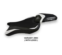 Tappezzeria Italia Rivestimento sella compatibile Triumph Street Triple (17-22) modello Sarzana 1 2WH (bianco) CON LOGO