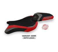 Tappezzeria Italia Rivestimento sella compatibile Triumph Street Triple (17-22) modello Sarzana special color CON LOGO 2GRR (grigio-rosso)