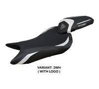 Tappezzeria Italia Rivestimento sella compatibile Triumph Street Triple 765 (23-24) modello Norwich 2WH (bianco) CON LOGO