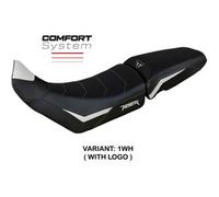Tappezzeria Italia Rivestimento sella compatibile Triumph Tiger 900 (20-23) modello Dover Comfort System CON LOGO 6GRR (grigio-rosso)