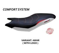 Tappezzeria Italia Rivestimento sella compatibile Triumph Trident 660 (21-23) modello Espera comfort system CON LOGO 4WHR (bianco-rosso)