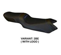Tappezzeria Italia Rivestimento sella compatibile Yamaha FZ6 Fazer (04-11) modello Ivan total black 2BE (blu) CON LOGO
