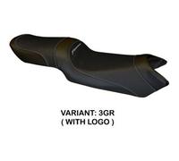 Tappezzeria Italia Rivestimento sella compatibile Yamaha FZ6 Fazer (04-11) modello Ivan total black 3GR (grigio) CON LOGO