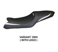 Tappezzeria Italia Rivestimento sella compatibile Yamaha XJ6 / XJ6 Diversion (08-15) modello Ragusa 2WH (bianco) CON LOGO