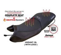 Tappezzeria Italia Sella completa compatibile - BMW R 1300 GS 2023-2025 - mod Dorfen Heating Comfort System - Rialzata CON LOGO BL (nero)