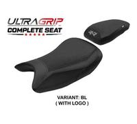 Tappezzeria Italia Sella completa compatibile - BMW S 1000 RR 2019-2025 - mod Varel Ultragrip CON LOGO RDB (rosso-blu)