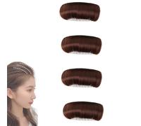 Tappezzeria per capelli invisibile, soffice, nodo naturale soffice, fermaglio per capelli invisibile, bump it up volume, per trucco da sposa, stile feste (marrone scuro, 3 pezzi)