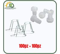 TAPPI 100 PZ TAPPO ALETTATO E A STRAPPO IN PLASTICA PER BOTTIGLIE CON GABIETTA