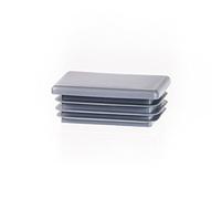 Tappi a Lamelle Rettangolari 100x50 mm in Plastica Grigio - Tappo per Tubo per Mobili e Strutture in Ferro | Inserto Terminale - Set 5 Pezzi - 10x5 cm