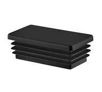 Tappi a Lamelle Rettangolari 100x50 mm in Plastica Nero - Tappo per Tubo per Mobili e Strutture in Ferro | Inserto Terminale - Set 5 Pezzi - 10x5 cm