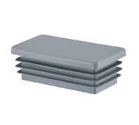 Tappi a Lamelle Rettangolari 150x100 mm in Plastica Grigio - Tappo per Tubo per Mobili e Strutture in Ferro | Inserto Terminale - Set 10 Pezzi - 15x10 cm