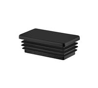 Tappi a Lamelle Rettangolari 60x40 mm in Plastica Nero - Tappo per Tubo per Mobili e Strutture in Ferro | Inserto Terminale - Set 4 Pezzi - 6x4 cm