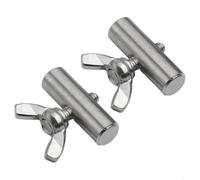 Tappi a vite da 8 mm, lunghezza 12,5 mm, set argento | Impedisce lo scivolamento del tessuto, protegge la tenda durante il trasporto, si adatta a binari da 8 mm