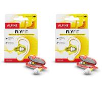 Tappi Alpine FlyFit - Regola la pressione per prevenire dolore al timpano - Filtri morbidi studiati per viaggiare - Materiale ipoallergenico confortevole - Tappi riutilizzabili (Confezione da 2)