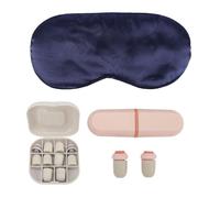 Tappi auricolari antirumore in silicone per la riduzione del suono, ideali per dormire, con cerotto per gli occhi, colore rosa.