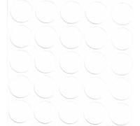 Tappi autoadesivi per fori per viti per mobili, colore bianco lucido, 14 mm, 25 pezzi, in acrilico, resistenti, sottili, perfetti per scaffali, camlock, conferma e compatibili con Egger