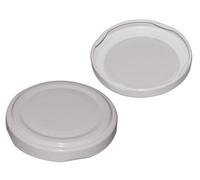 Tappi bianchi tondi in alluminio per vasetti e bottiglie idonei per bolliture e usi alimentari confezione 100 pezzi