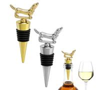 Tappi Bottiglia Cane Set 2 Pezzi - Tappo Vino Decorativo in Zinco e TPR, Sigillo Ermetico per Vino Spumante Champagne - Accessori Regalo Divertente Amanti Cani e Enoteca