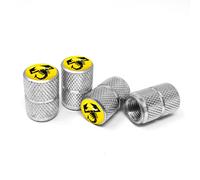 Tappi Cappucci Coprivalvole per Pneumatici Auto Abarth Universali, Scorpione Giallo, Set da 4