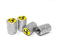 Tappi Cappucci Coprivalvole per Pneumatici Auto Abarth Universali, Scorpione Giallo, Set da 4