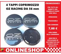TAPPI COPRIMOZZO OZ RACING BORCHIE DIAMETRO 56 mm IN ABS PLAID SILVER 4 pezzi
