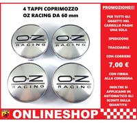 TAPPI COPRIMOZZO OZ RACING DIAMETRO 60MM CROME BLACK CROMO NERO BORCHIE 4 pezzi