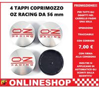 TAPPI COPRIMOZZO OZ RACING SILVER RED DIAMETRO 56 mm IN ABS BORCHIE 4 pezzi