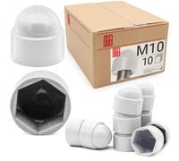 Tappi coprivite plastica bianco M10, 10 pezzi, copri dadi e bulloni esagonali, tappi protezione vite e copri viti, copriviti resistenti per finitura pulita di viti e teste Lun Fix