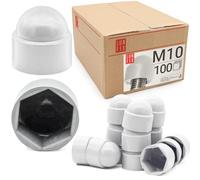 Tappi coprivite plastica bianco M10, 100 pezzi, copri dadi e bulloni esagonali, tappi protezione vite e copri viti, copriviti resistenti per finitura pulita di viti e teste Lun Fix