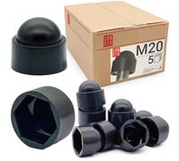 Tappi coprivite plastica nera M20, 5 pezzi, copri dadi e bulloni esagonali, tappi protezione vite e copri viti, copriviti resistenti per finitura pulita di viti e teste Lun Fix