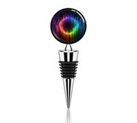 Tappi di bottiglia di vino, tappo di bottiglia di stampa neon arcobaleno, tappo di vino, riutilizzabile Wine Saver, silicone in lega di zinco risparmio di vino