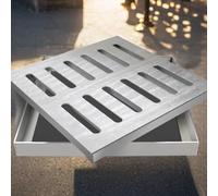 Tappi di scarico quadrato per esterni, protezione di scarico quadrato, slot di scarico quadrato, set di scarico in acciaio inox 304 per giardino, terrazzo e cucina (10 x 10 x 2 cm)