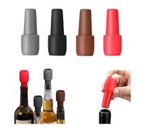 Tappi di vino riutilizzabili in silicone per bottiglie di vino, a doppia tenuta, confezione da 4 o 8 (4 pezzi)