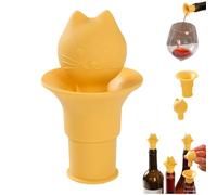 Tappi e versatori per bottiglie di vino in silicone 2 in 1, simpatico gatto, tappo e imbuto, tappo per bottiglia di vino in silicone, tappo per bottiglia di vino riutilizzabile, tappo per champagne