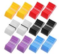 Tappi Fader Piatti Neri per Console Luci, 12 Pezzi Professionali | Plastica, Design a Scorrimento Diritto, Presa Migliorata, per Studi e Set Dj, Identificazione Tracce