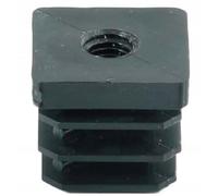 Tappi filettati per tubi quadrati 40 x 40 mm con filettatura interna M10 per pareti di spessore 2,0 mm - nero in plastica PE - Tappi per tubi di acciaio inox, tubo in alluminio, profilo in alluminio