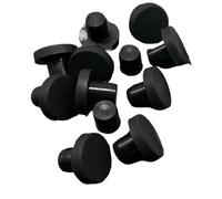 Tappi for fori di tenuta, tappi for a forma T, 10 pezzi guarnizione in gomma siliconica solida rotonda con foro da 2,7 mm a 14, terminali chiusura, tappo tipo(Black,12.5mm(solid))