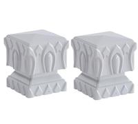 Tappi for pali quadrati for recinzione da 2 pezzi, copertura protettiva for balaustra e ringhiera delle scale, tappo terminale for corrimano for giardino esterno(White,150mm)