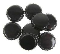 Tappi forati Ø 26 mm con guarnizione in plastica per bottiglie standard utilizzabile, nero, 200 Stück Kronkorken