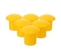 Tappi fungo in plastica gialla per tondini 30 pezzi 16-25 MM | Protezione per estremità di barre d’armatura, alta visibilità e resistenza alla compressione, uso pratico in cantiere,