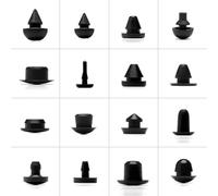 Tappi in gomma a forma di T in silicone, Tappo in gomma for fori in silicone Tappo a T conico Nero 50 pezzi(Black 2 Pcs,FC-035-T)