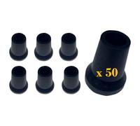 Tappi in gomma per stampelle e bastoni, 21 mm 50 pezzi | Base antiscivolo con rondella metallica | Maggiore stabilità e sicurezza | Confezione da 50 pezzi | Ricambio universale per stampelle e bastoni